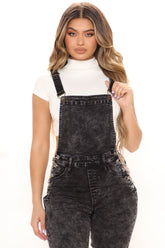 Breaking Chains Stretch Flare Overalls - Black Ins Street